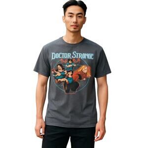 Marvel Doctor Strange Graphic T-Shirt Mens S Blue Heather Cotton Blend NEW NWT